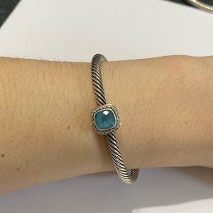David Yurman Albion Bracelet With Blue Topaz And Diamonds